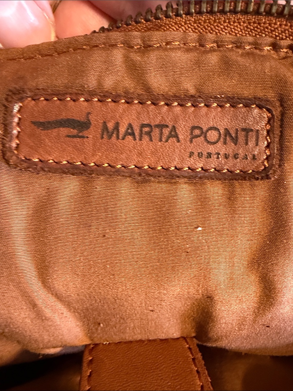 Women's Woven Leather Backpack - Brown - Picture 3 of 5